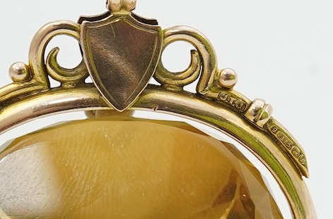 A citrine fob seal, late 19th /early 20th century